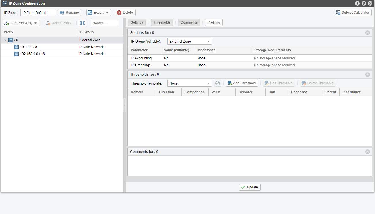 WanGuard default IP Zone - missing Your subnets
